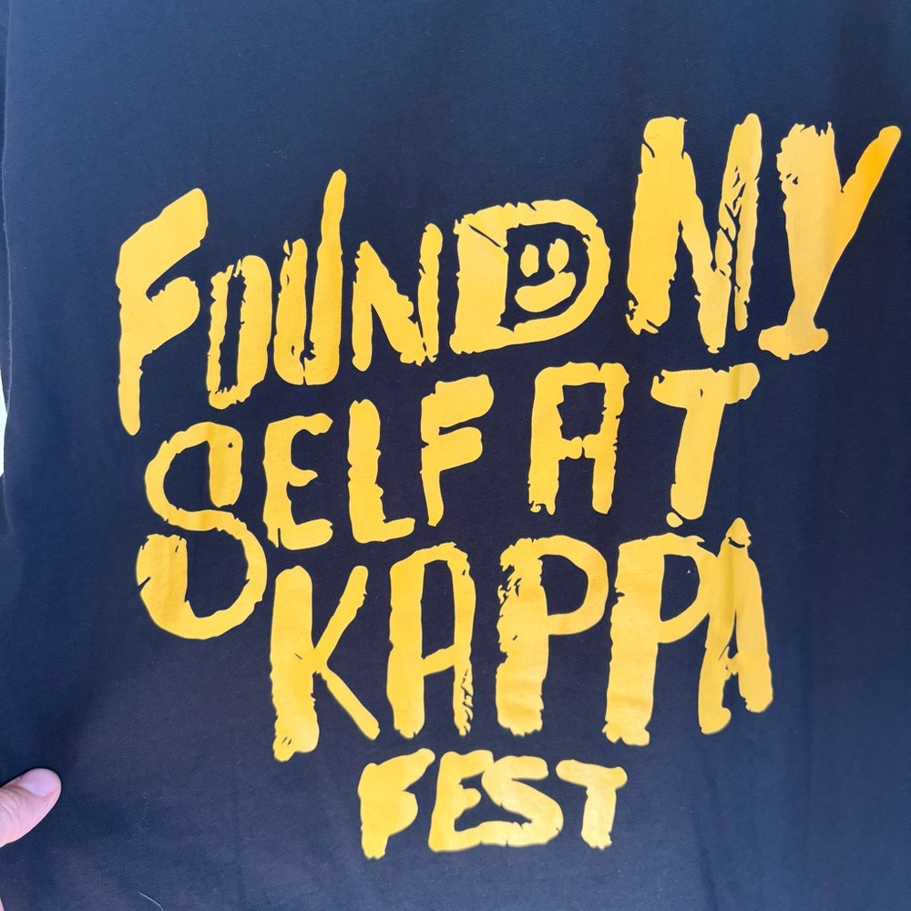 Kappa Black Graphic T-Shirt “Found Myself at Kappa Fest” Men’s Small NWT Cotton - Picture 7 of 10